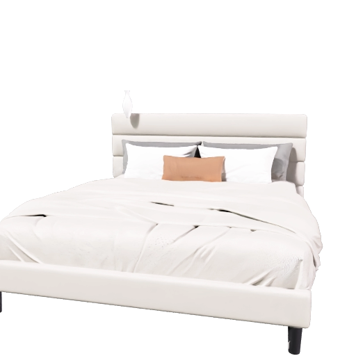queen upholstered bed 3d sketchup model preview