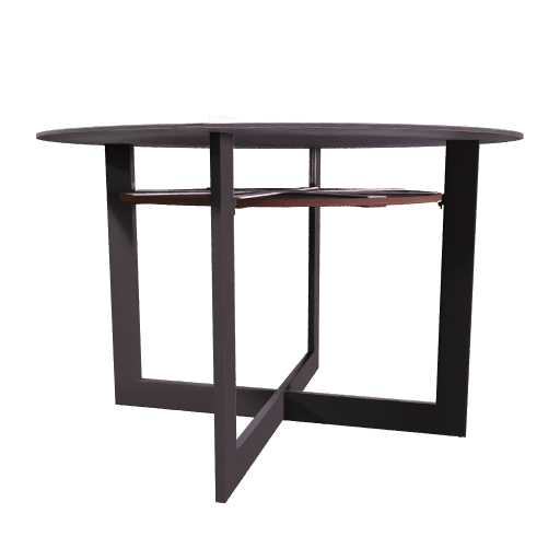 round tempered glass dining table with geometric base 3d sketchup model preview