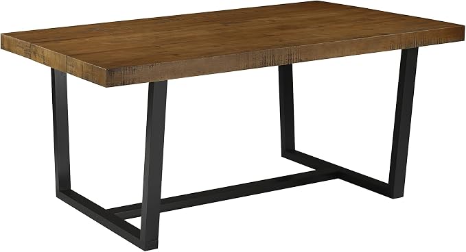 rustic rectangular solid wood dining table 3d sketchup model preview