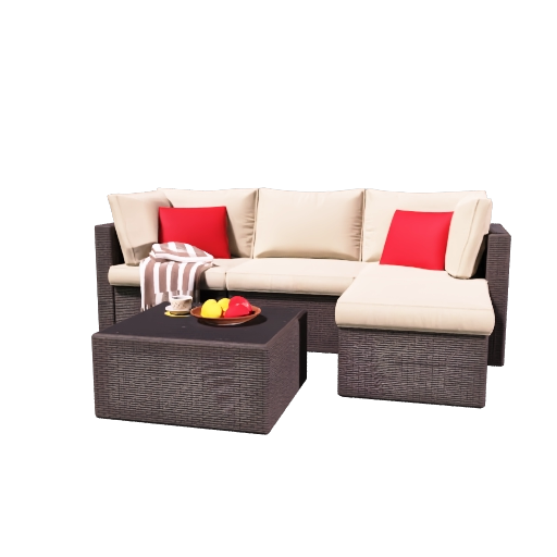 outdoor patio set sectional sofa 3d model sketchup preview