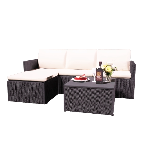 patio sofa outdoor furniture set 4 pieces 3d model sketchup preview