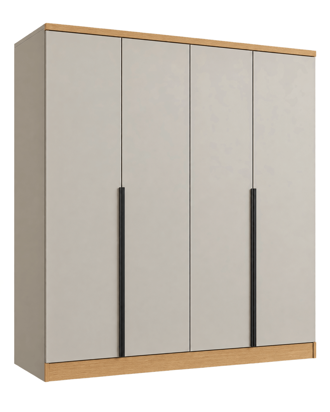 modern 4 door wardrobe with wood trim 3d sketchup model preview