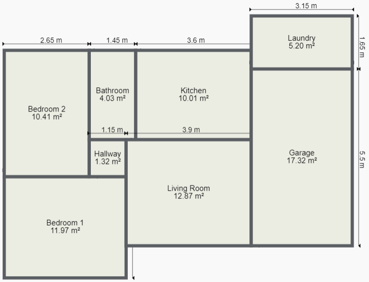 Residential floor plan layout created with an online floor plan maker